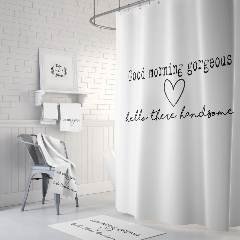 Good Morning Good Morning Farmhouse Shower Curtain Etsy