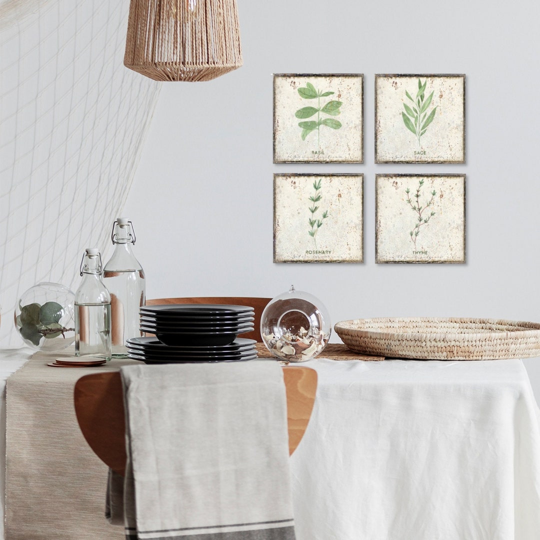 Kitchen Herb Wall Art, Herb Signs, Cottagecore, Herb Decor, Botanical