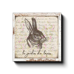 The Rabbits Garden Sign, Le Jardin Du Lapin, French Country Wall Decor ...