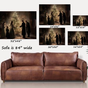 Victorian Christmas Canvas Art: Vintage Holiday Family Scene image 3