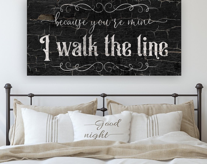 Johnny Cash 'I Walk The Line' Canvas Art: Rustic Country Music Decor