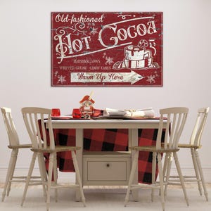 old fashioned hot cocoa red canvas sign