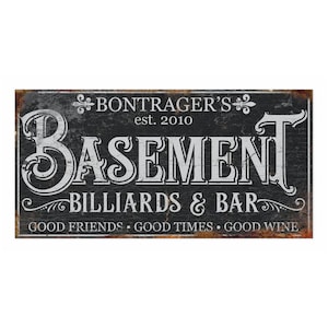 Personalized Bar And Billiards Sign, Modern Farmhouse Decor, Large Canvas Sign, Gameroom Sign, Signs With Sayings, Personalized Gifts image 3