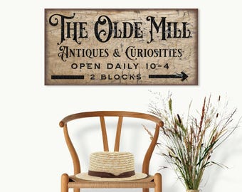 Vintage canvas bord met antiek en curiosa: muurdecoratie boerderij