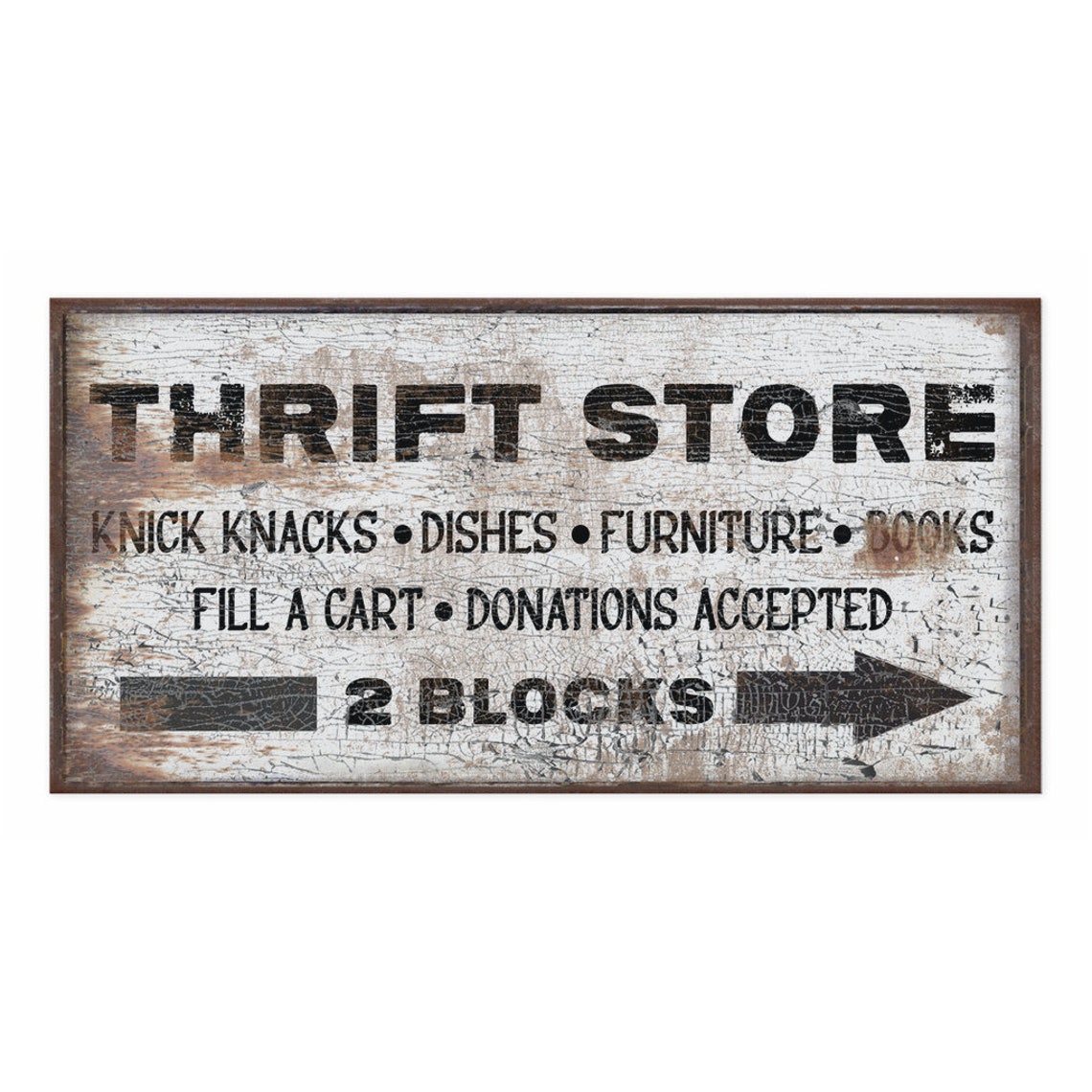 Thrift Store Sign Modern Farmhouse Decor Large Canvas Wall Etsy