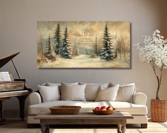 Cadeau rouw, grote canvas kunst aan de muur, cadeaus bijbelvers, vintage christelijke cadeaus, I Will Give You Rest, decor winter, bord Mattheüs 11:28