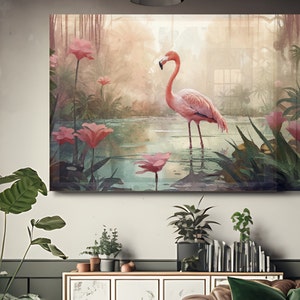 flamingo in a tropical habitat