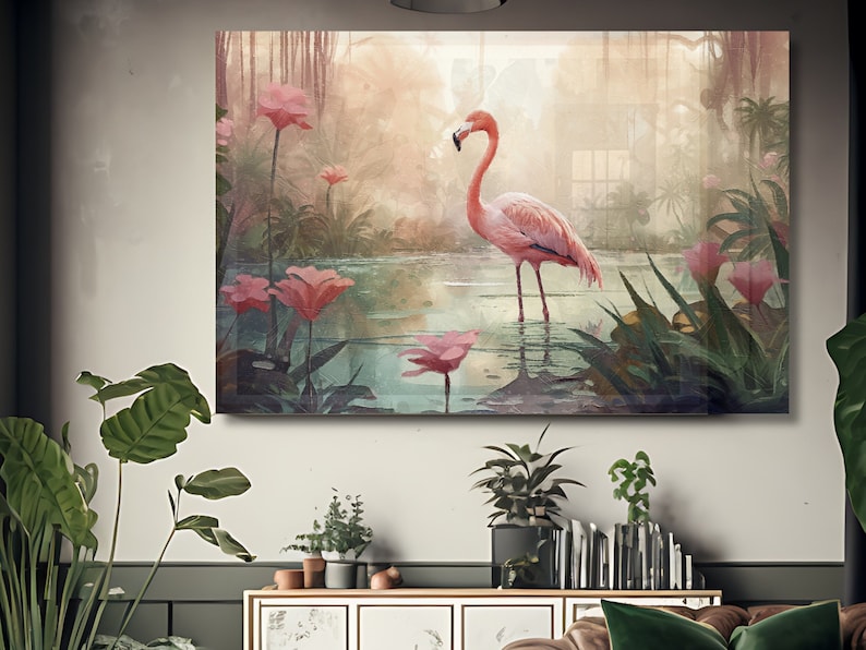 flamingo in a tropical habitat