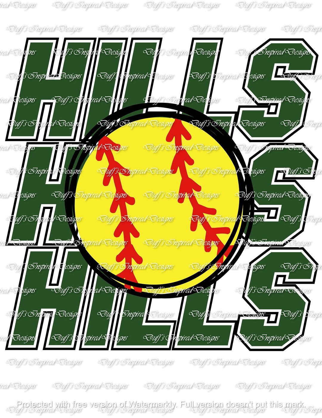 Hills Softball, PNG, Sublimation, Digital, Instant Etsy