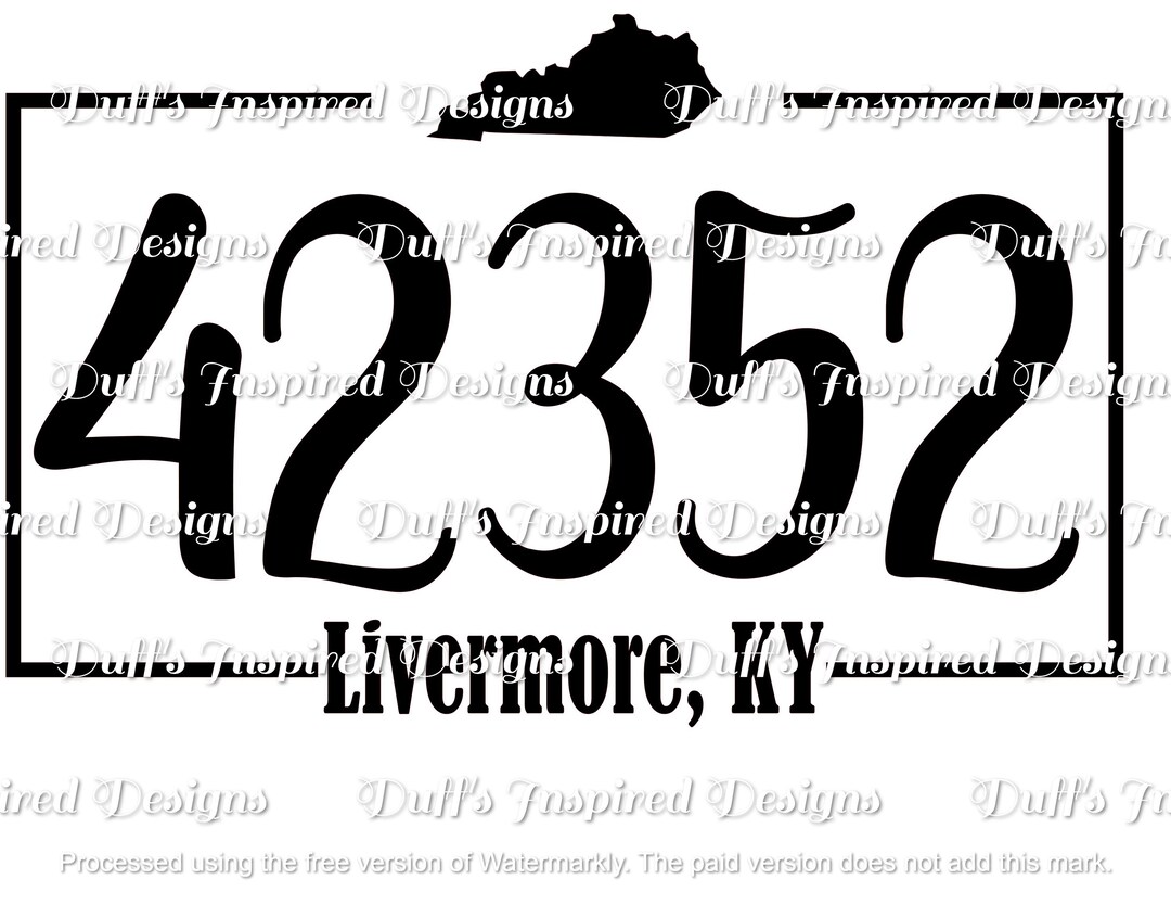 Livermore, Ky Zipcode Black and White PNG, Sublimation, Digital, Instant Download Etsy