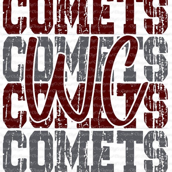 West Carter High School Comets, PNG,  sublimation, digital, instant download