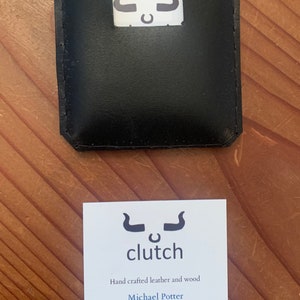 Square business card holder. Black