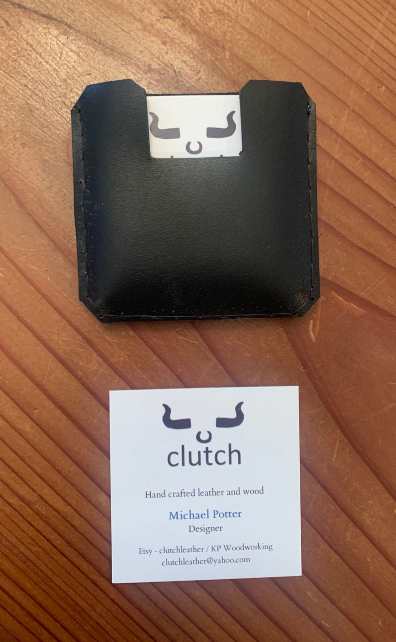 Square business card holder. Black