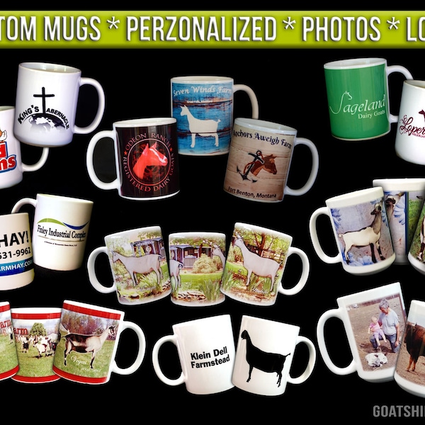 CUSTOM MUGS - Personalized: Photos, Quotes, Party Favor, Gifts, Coffee, Wedding, Christmas, 11oz, 15oz - Request Other Sizes