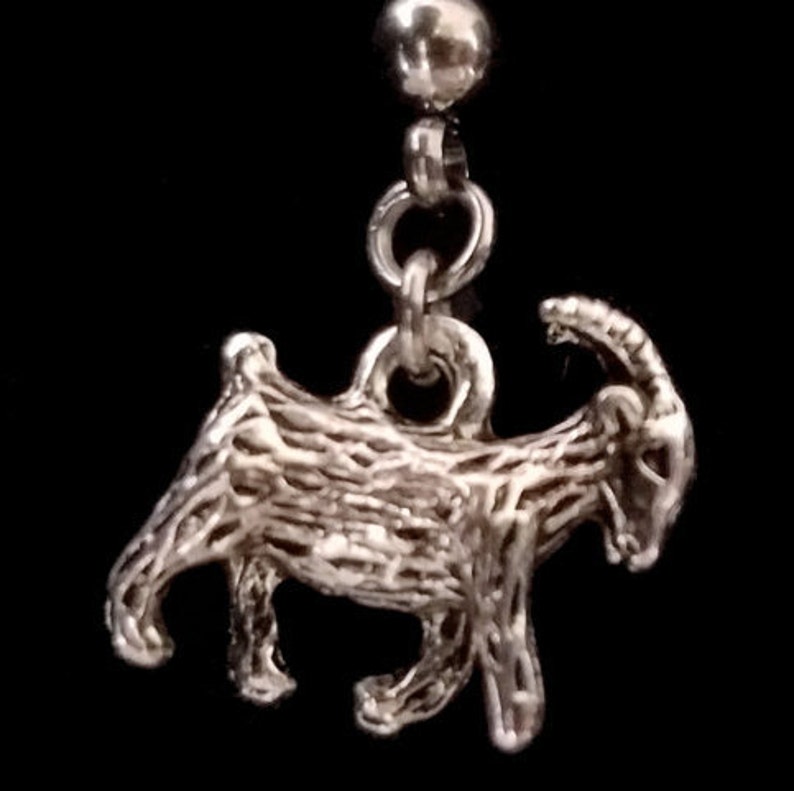 Goat Earrings Cute Goat With Horns Going for a Stroll Etsy