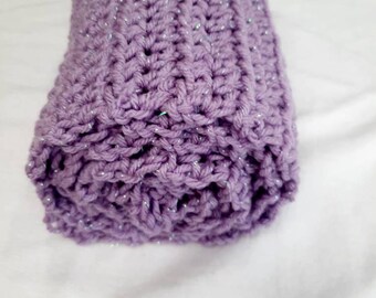 Purple glitter scarf