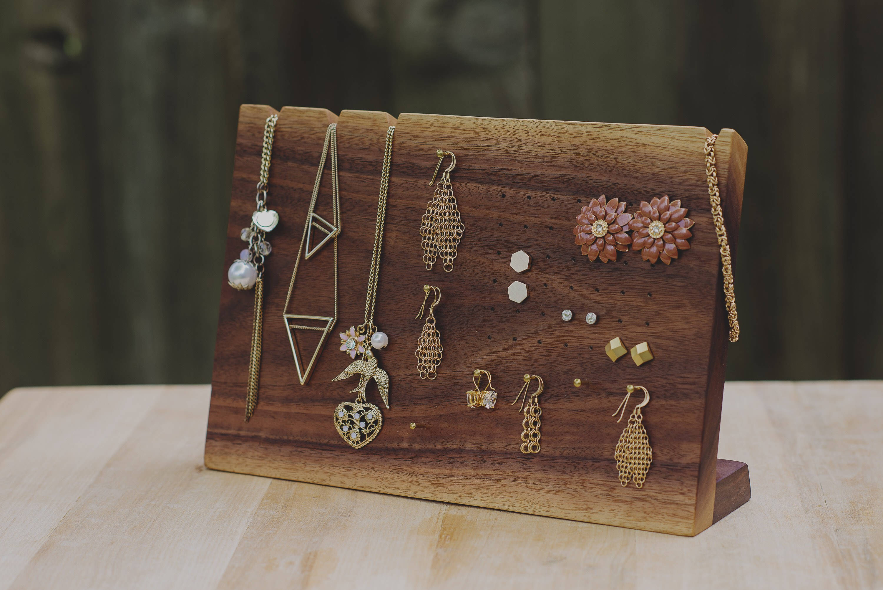 Wooden Earring Display Stand / Jewelry Organizer / Necklace Etsy