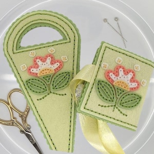 Handmade Wool Felt Needle Book and Scissors Case