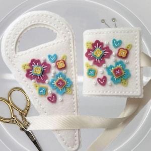 Handmade Wool Felt Needle Book and Scissors Case