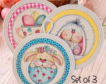 Set of 3 Easter Tabletopper Trivets