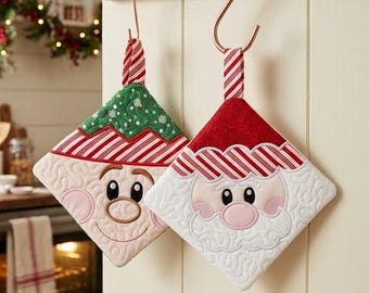 Santa and Elf Christmas Potholders