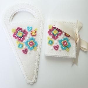 Flowers Needle Book Set, Felt Needle Book & Scissor Case
