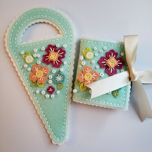 Flowers Needle Book Set, Felt Needle Book & Scissor Case