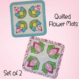 Quilted Flower Mats - Set of 2