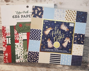 Echo Park Christmas Salutations & Hobby Lobby O Holy Night 6x6 Paper Pad Lot
