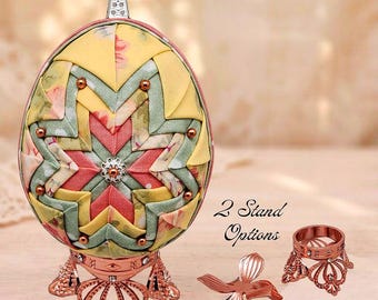 Spring Easter Heirloom Egg and Stand