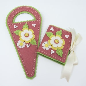 Flowers Needle Book Set, Felt Needle Book & Scissor Case