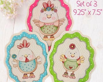 Spring Chicken Tablemats - Set of 3