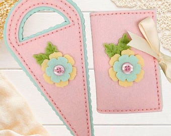 Handmade Wool Felt Needle Book and Scissors Case