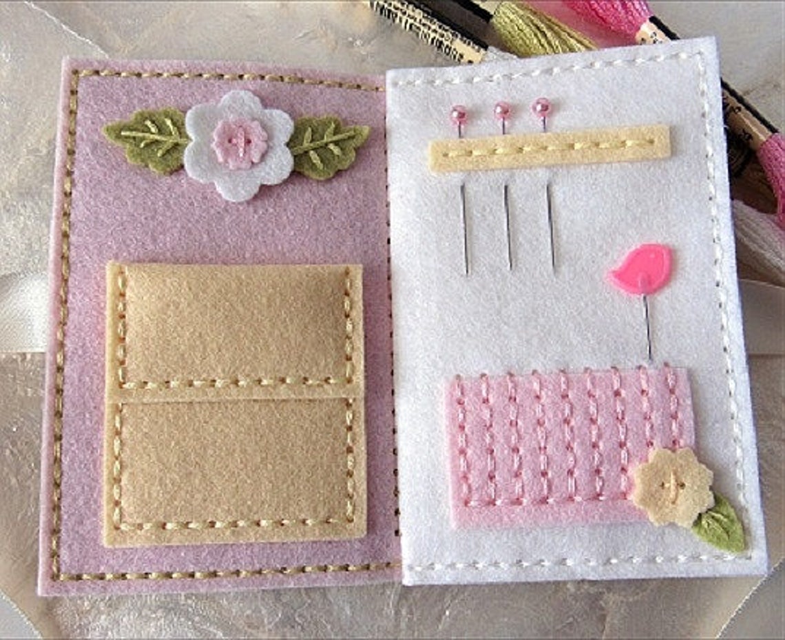 Handmade Needle Book Wool Felt Needle Book Etsy