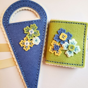 Flowers Needle Book Set, Felt Needle Book & Scissor Case