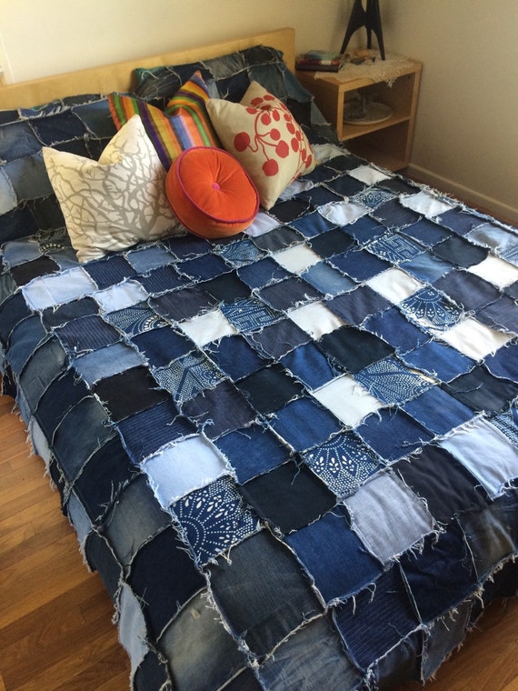 Denim Patchwork Duvet Cover Etsy