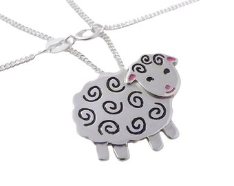 Sheep pendant (large) handmade from sterling silver