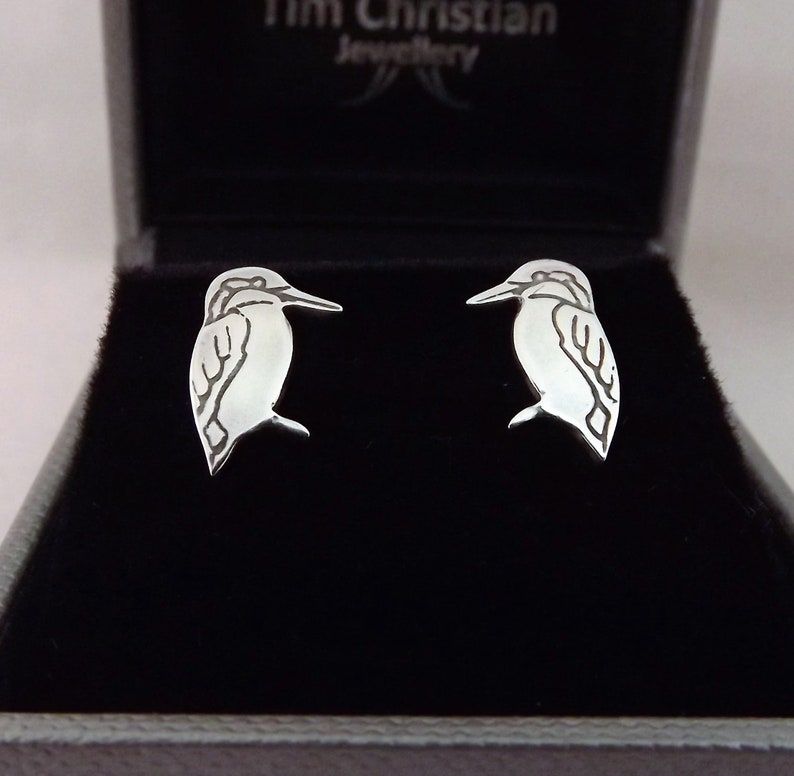 Bird Jewellery Silver Kingfisher Jewellery Bird Stud Earrings Silver Bird Earrings Silver Kingfisher Earrings Kingfisher Stud Earrings