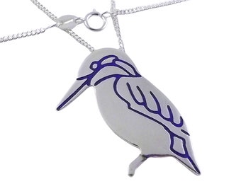 Kingfisher pendant (Large) handmade from sterling silver
