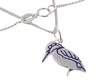 Kingfisher pendant (small) handmade from sterling silver