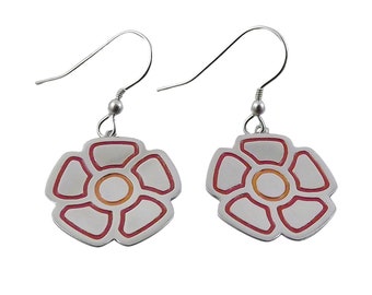 Flower drop earrings handmade from sterling silver, 6 colours available