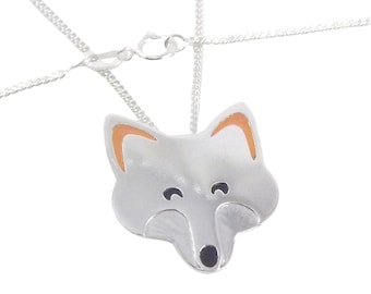 Fox pendant(large),handmade from sterling silver