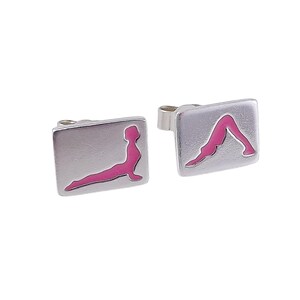Yoga stud earrings, handmade from sterling silver, 6 colours available