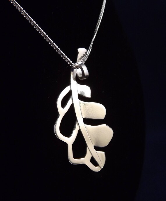 Oak Leaf Pendant Large Sterling Silver Jewellery - Sterling Silver Leaf Pendant Large Oak Leaf Pendant Large Sterling Silver Jewellery - Sterling Silver Leaf Pendant Large
