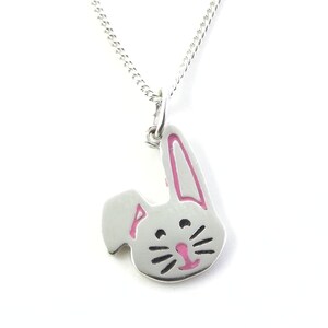 Rabbit pendant handmade from sterling silver
