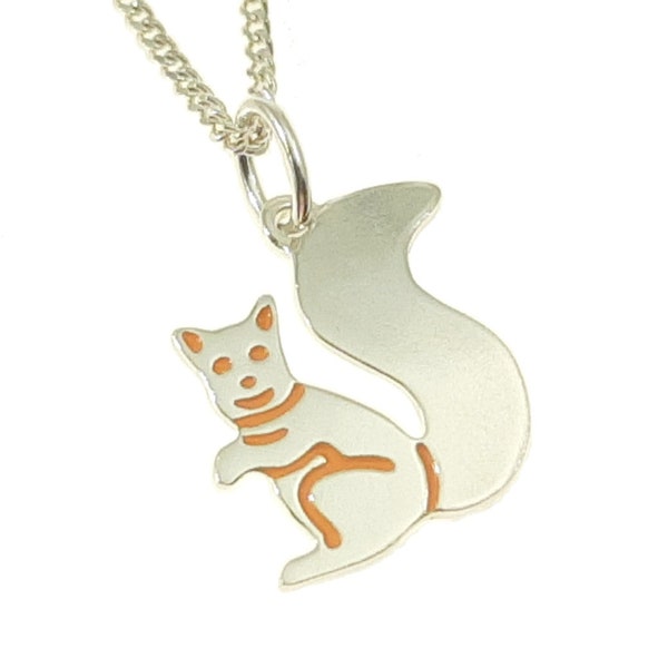 Squirrel pendant handmade from sterling silver