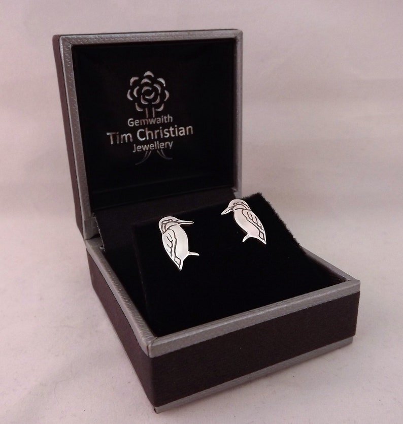 Bird Jewellery Silver Kingfisher Jewellery Bird Stud Earrings Silver Bird Earrings Silver Kingfisher Earrings Kingfisher Stud Earrings