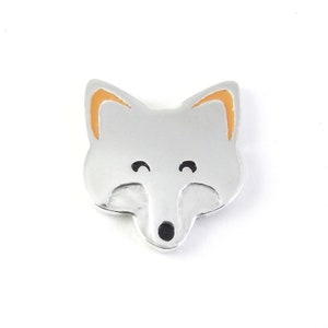 Fox badge, lapel pin, tie tack, handmade from sterling silver