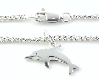 Dolphin anklet handmade from sterling silver