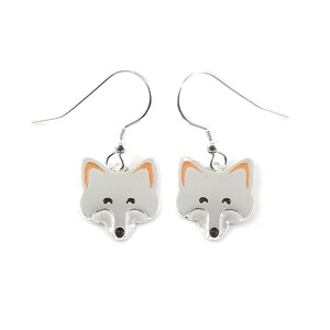 Fox drop earrings handmade from sterling silver image 2